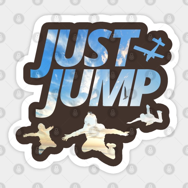 Sky Diving Just jump Sky Diver Sky silhouettes Sticker by Surfer Dave Designs